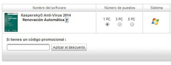 Código promocional Kaspersky